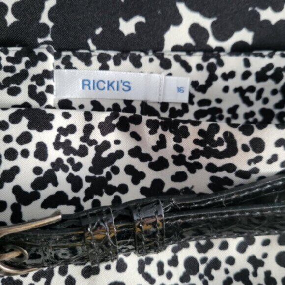 Rickis Black White Midi Skirt Size 16 - Picture 6 of 6